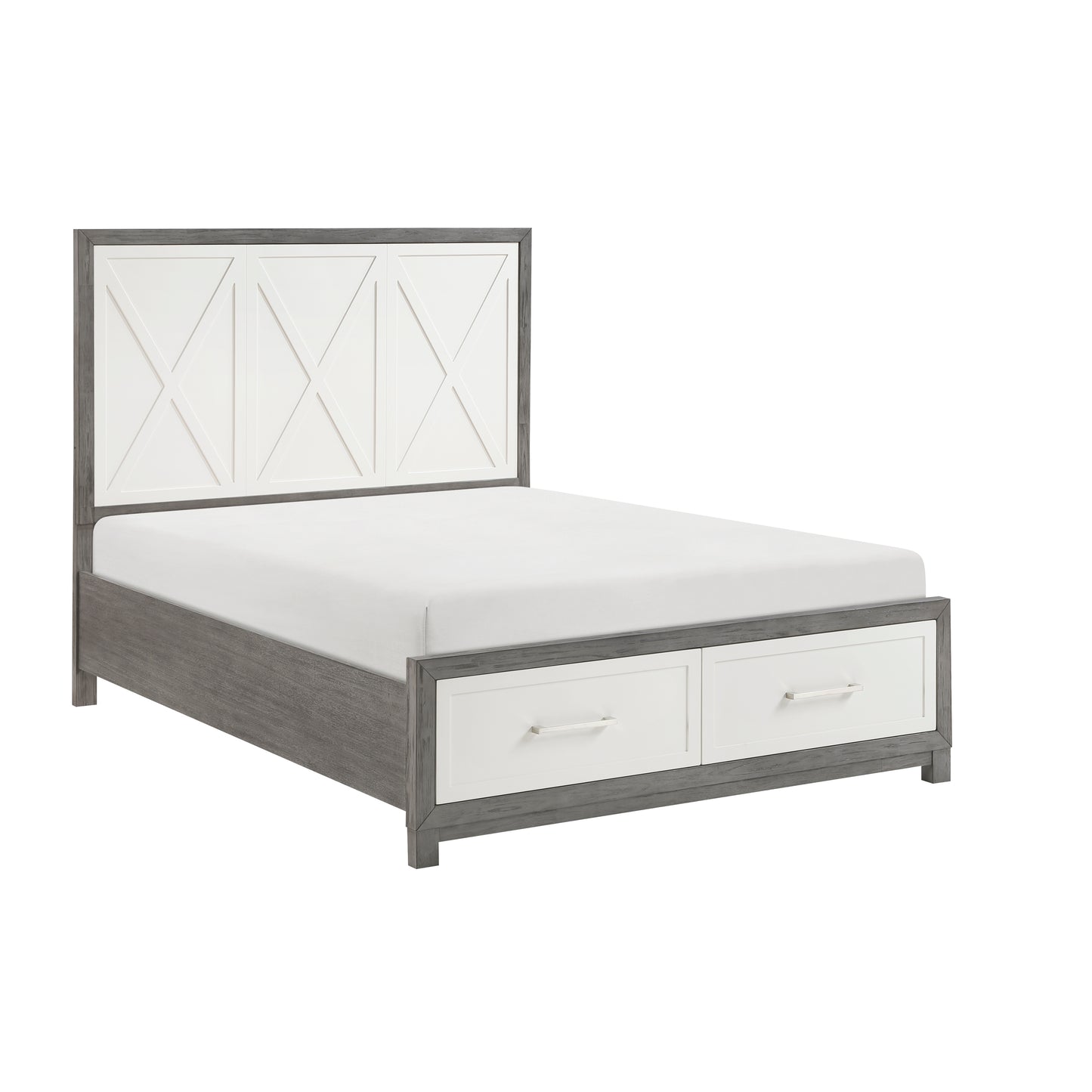 1366-1* - (3) Queen Platform Bed with Footboard Storage