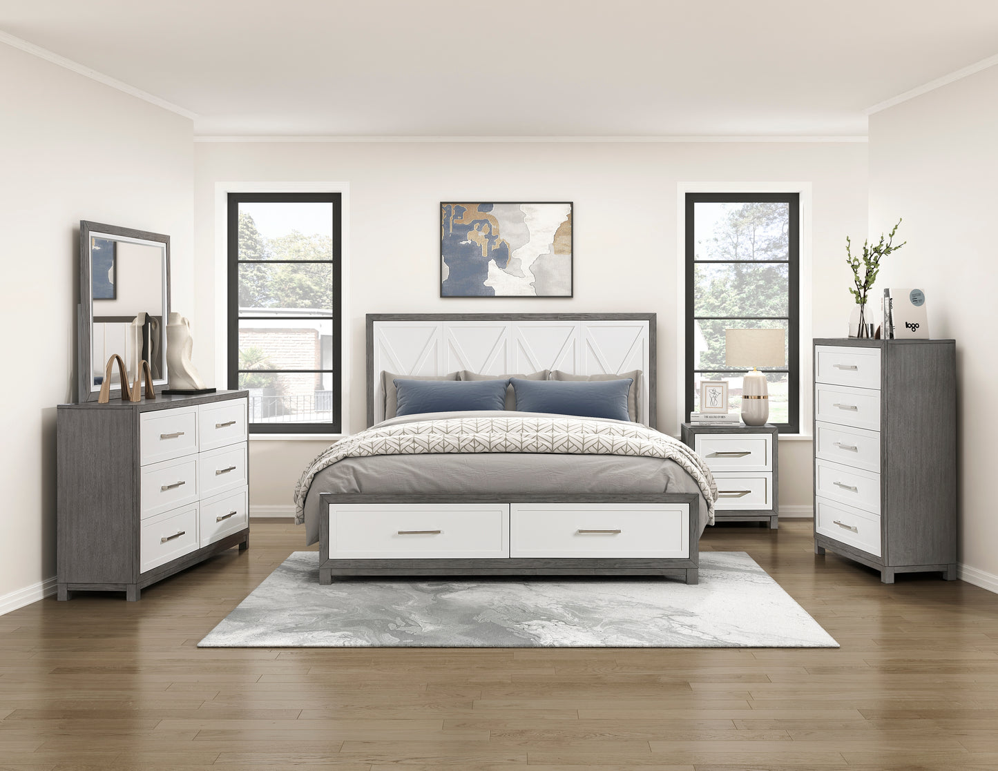 1366K-1CK* - (3) California King Platform Bed with Footboard Storage
