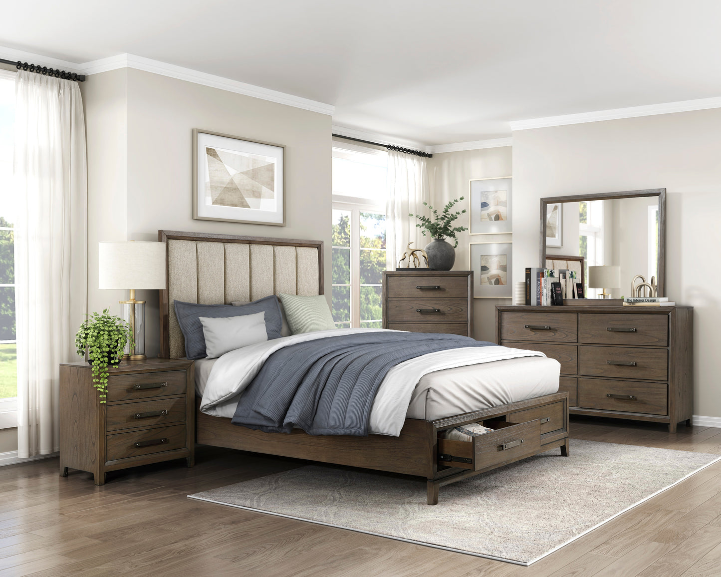 1422KN-1CK* - (3) California King Platform Bed with Footboard Storage