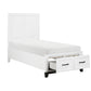 1450WHT-1* - (3) Twin Platform Bed with Footboard Storage