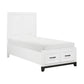 1450WHT-1* - (3) Twin Platform Bed with Footboard Storage