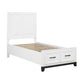 1450WHT-1* - (3) Twin Platform Bed with Footboard Storage