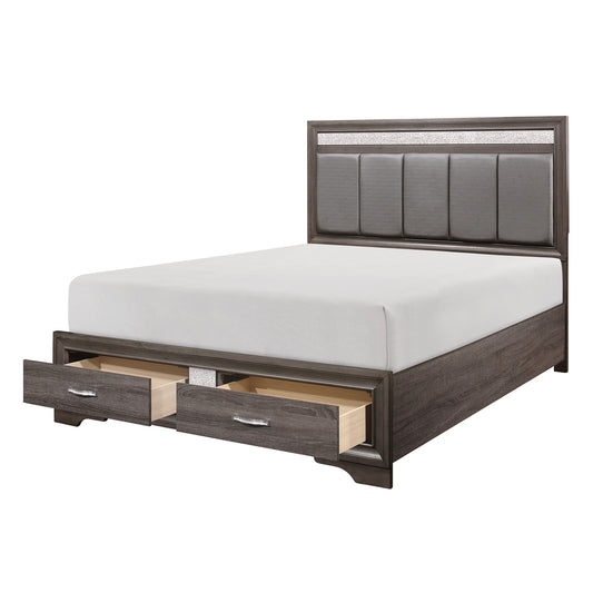 1505K-1CK* - (3) California King Platform Bed with Footboard Storage