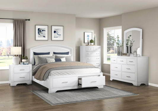 1520WH-1* - (3) Queen Platform Bed with Footboard Storage