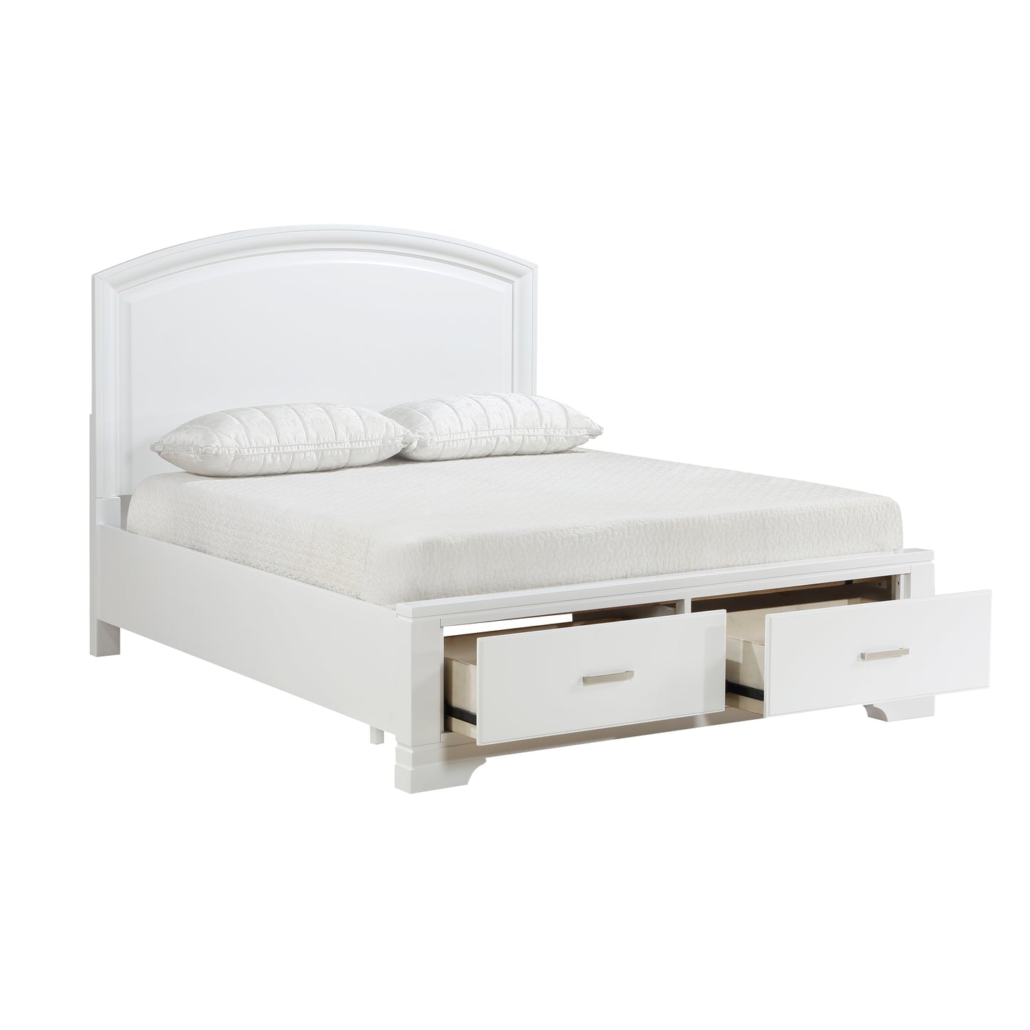 1520WH-1* - (3) Queen Platform Bed with Footboard Storage