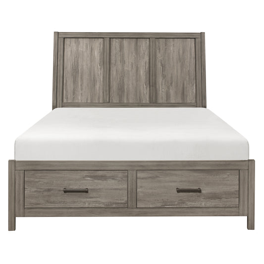 1526-1* - (3) Queen Platform Bed with Footboard Storage