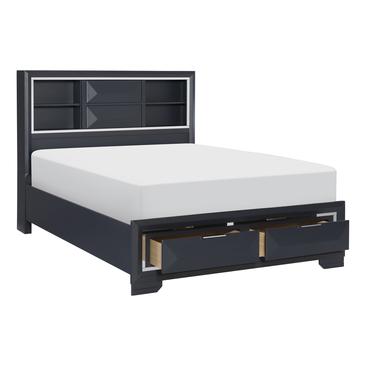 1553K-1CK* - (3) California King Platform Bed with Footboard Storage