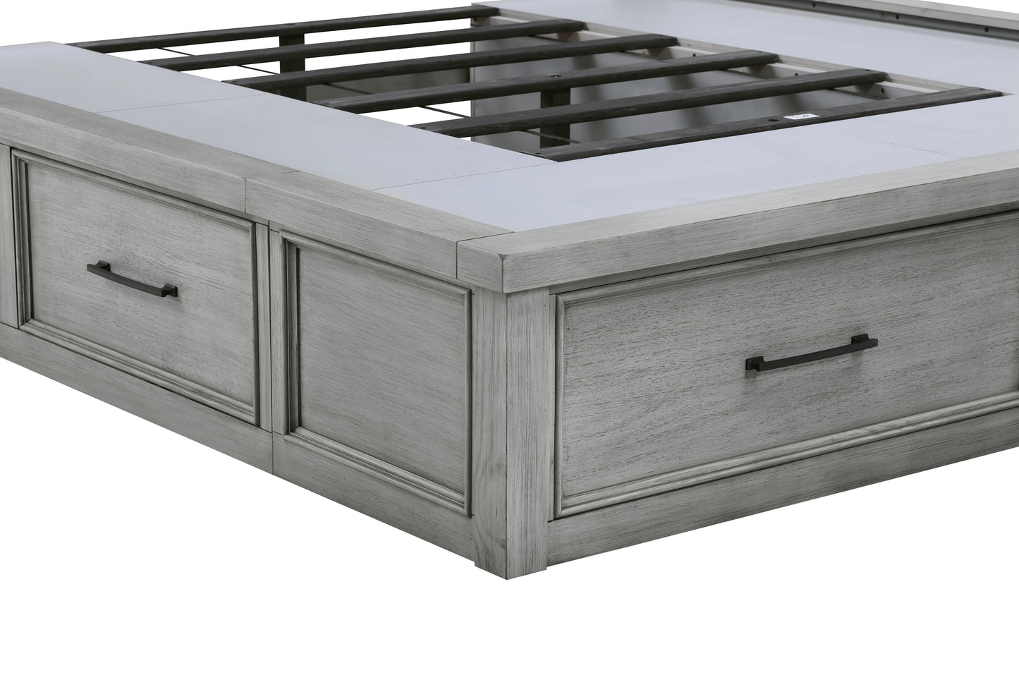 1559DGK-1CK* - (4) California King Platform Bed with Storage Footboard and Side Rails