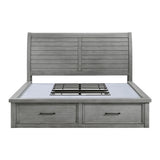 1559DGK-1EK* - (4) Eastern King Platform Bed with Storage Footboard and Side Rails