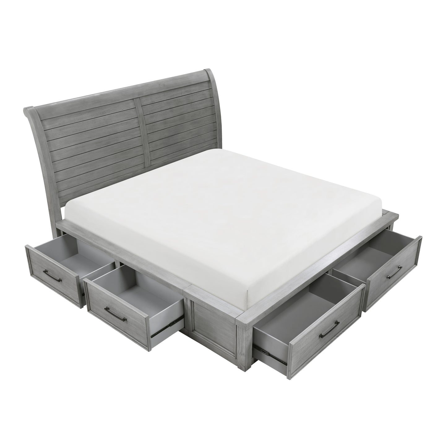 1559DGK-1CK* - (4) California King Platform Bed with Storage Footboard and Side Rails