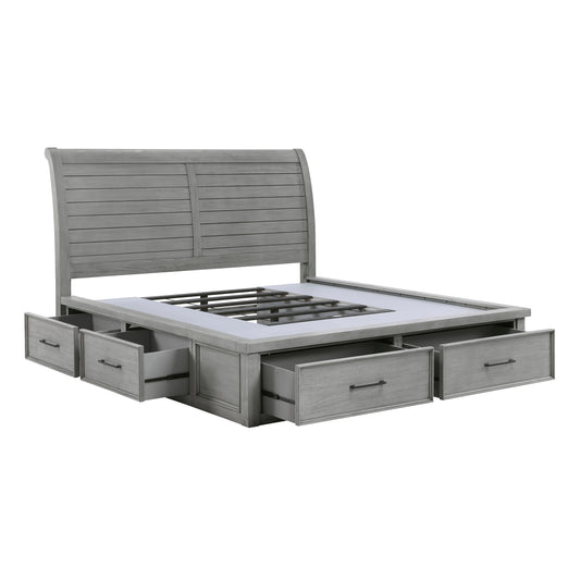 1559DGK-1CK* - (4) California King Platform Bed with Storage Footboard and Side Rails