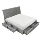 1559DGK-1EK* - (4) Eastern King Platform Bed with Storage Footboard and Side Rails
