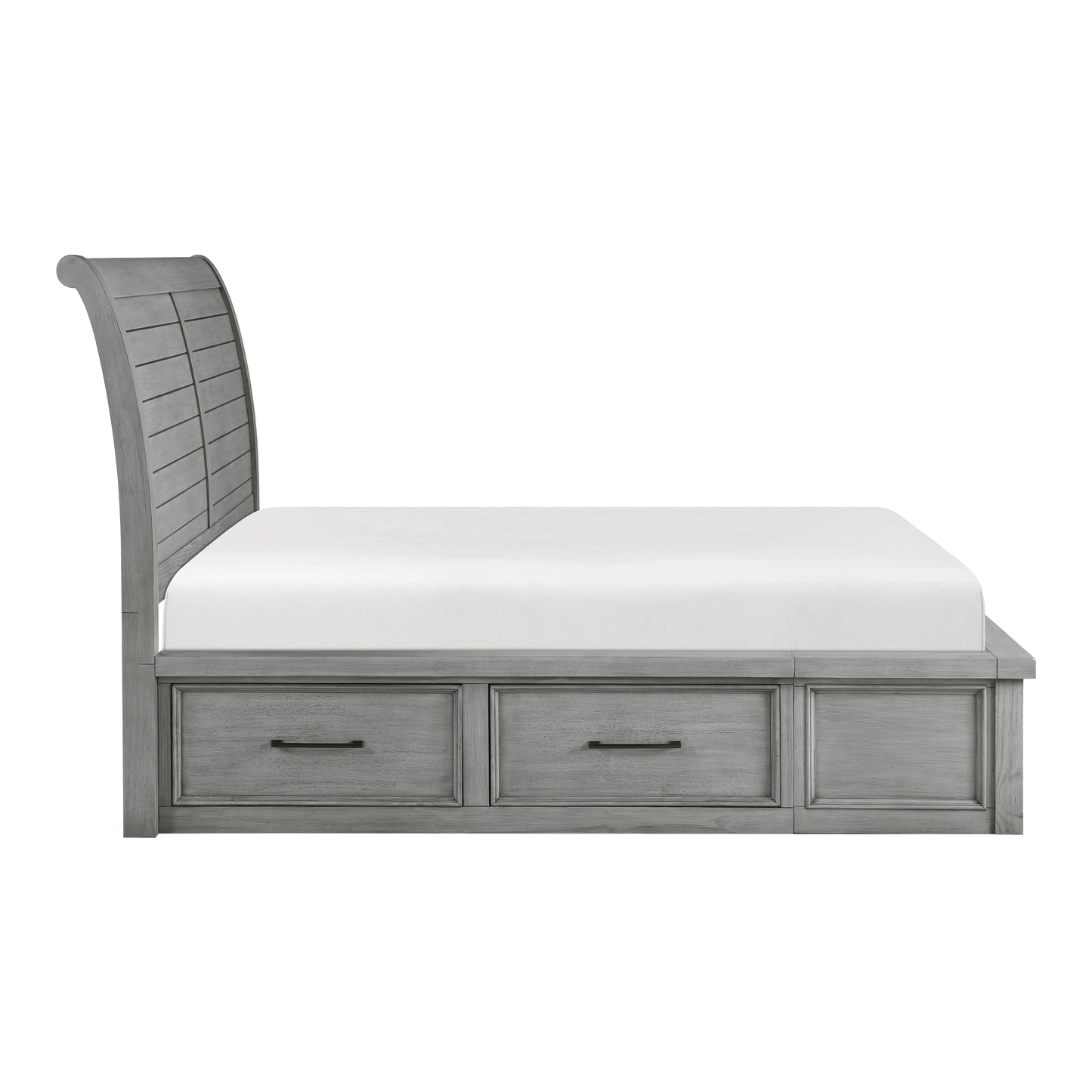 1559DG-1* - (4) Queen Platform Bed with Storage Footboard and Side Rails