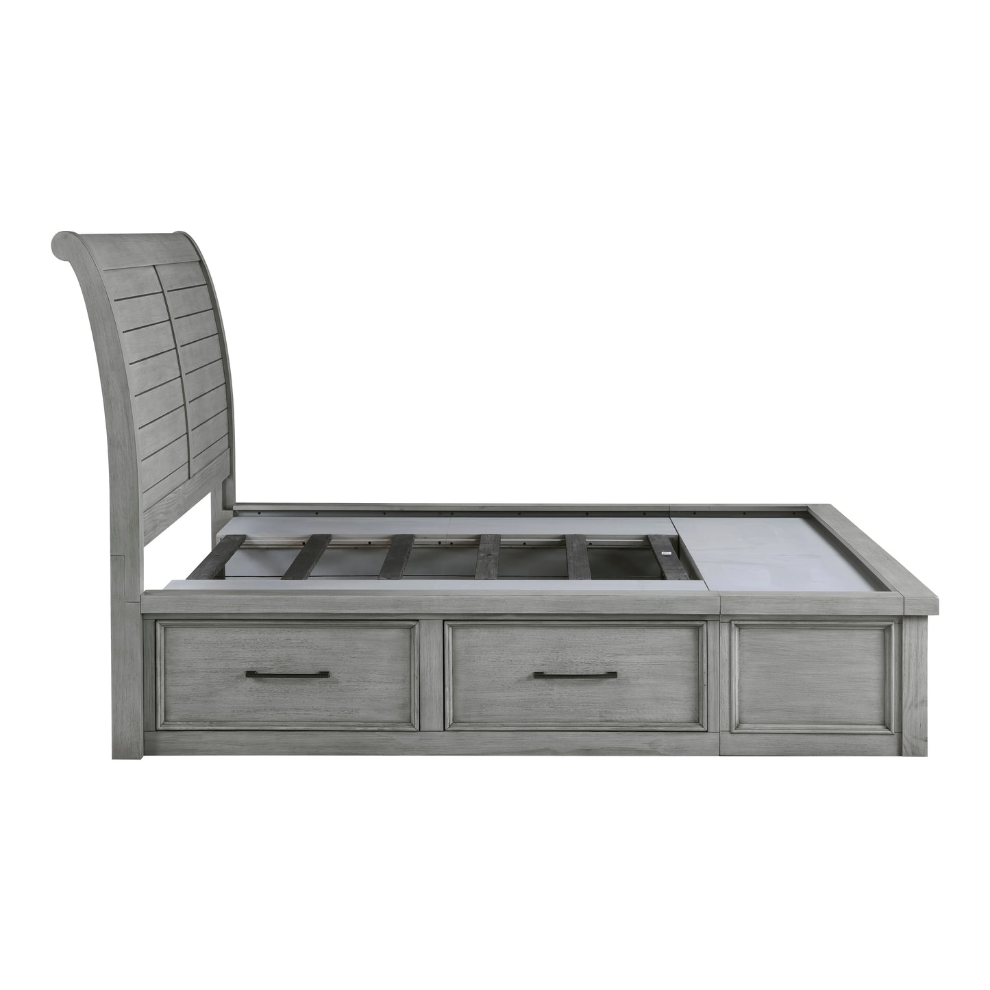 1559DGK-1CK* - (4) California King Platform Bed with Storage Footboard and Side Rails