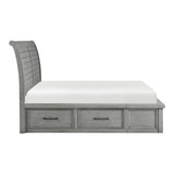 1559DG-1* - (4) Queen Platform Bed with Storage Footboard and Side Rails