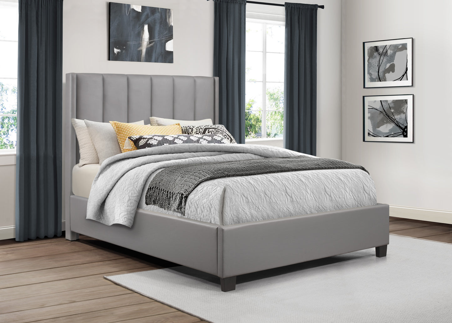 1570GY-1* - (2) Queen Platform Bed