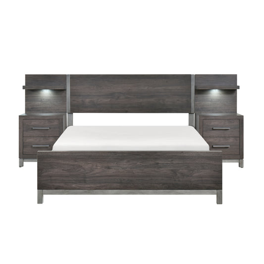 1577DGK-1CK*WB - 5pc Set California King Wall Bed (CK+2NS+2NS-P)