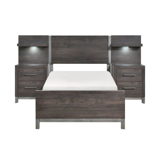 1577DGT-1*WB - 5pc Set Twin Wall Bed (TB+2NS+2NS-P)