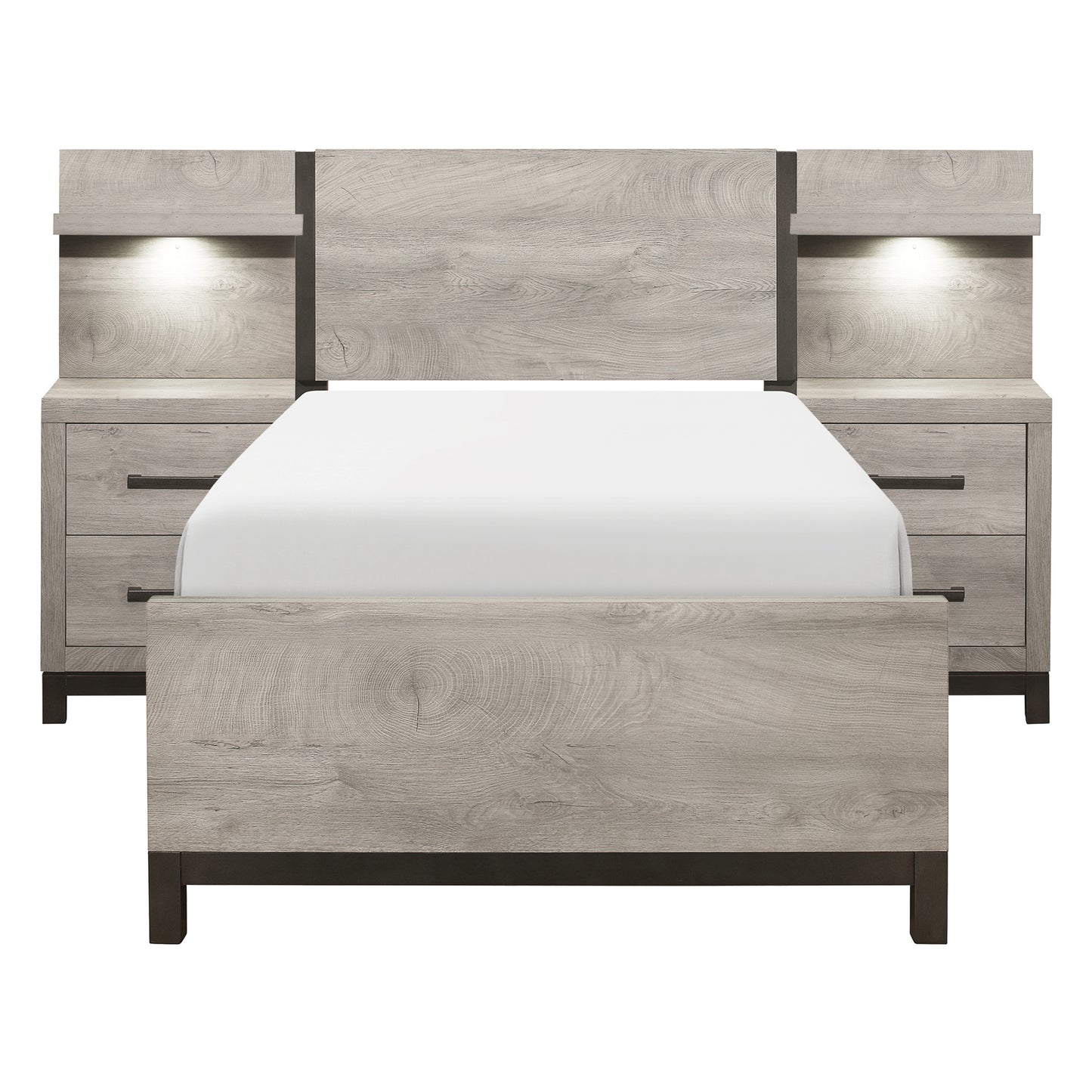 1577T-1*WB - 5pc Set Twin Wall Bed (TB+2NS+2NS-P)