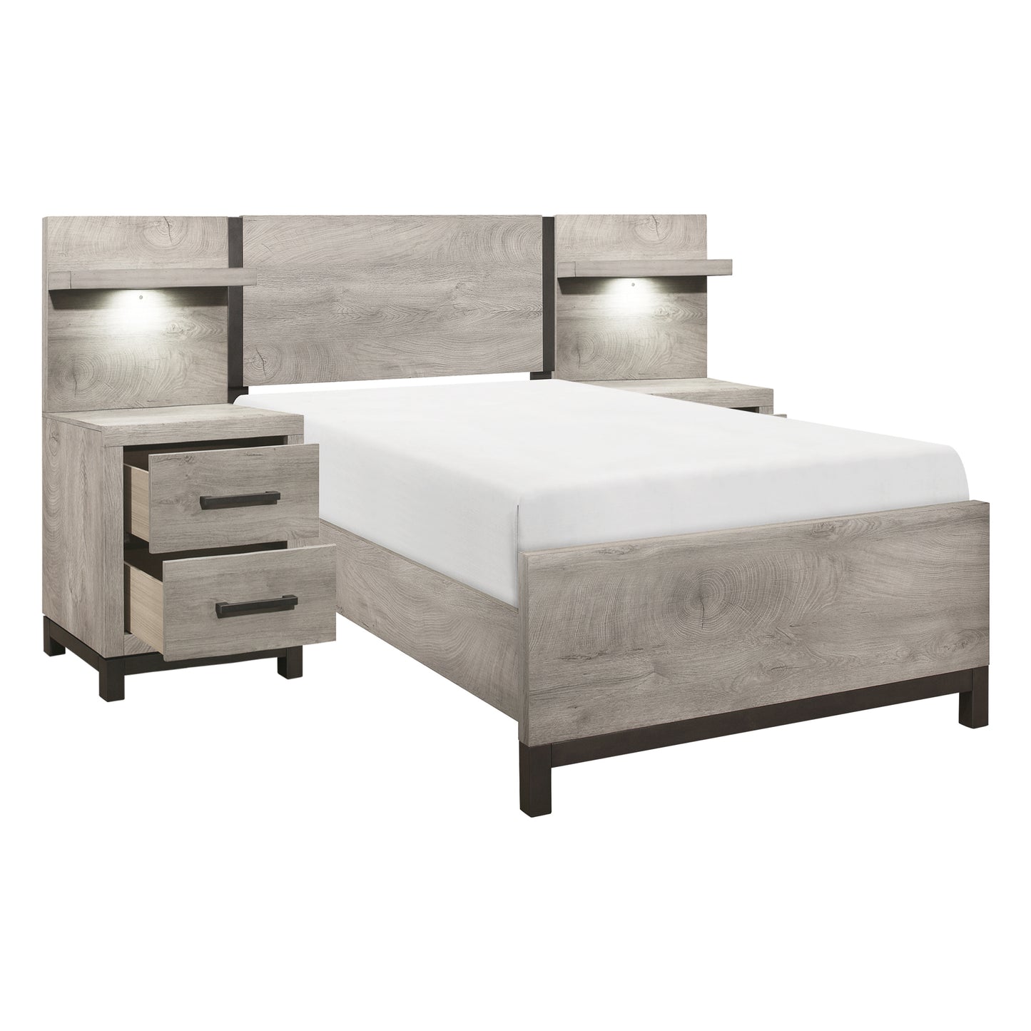 1577T-1*WB - 5pc Set Twin Wall Bed (TB+2NS+2NS-P)