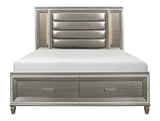 1616-1* - (3)Queen Platform Bed with Footboard Storage, LED Lighting