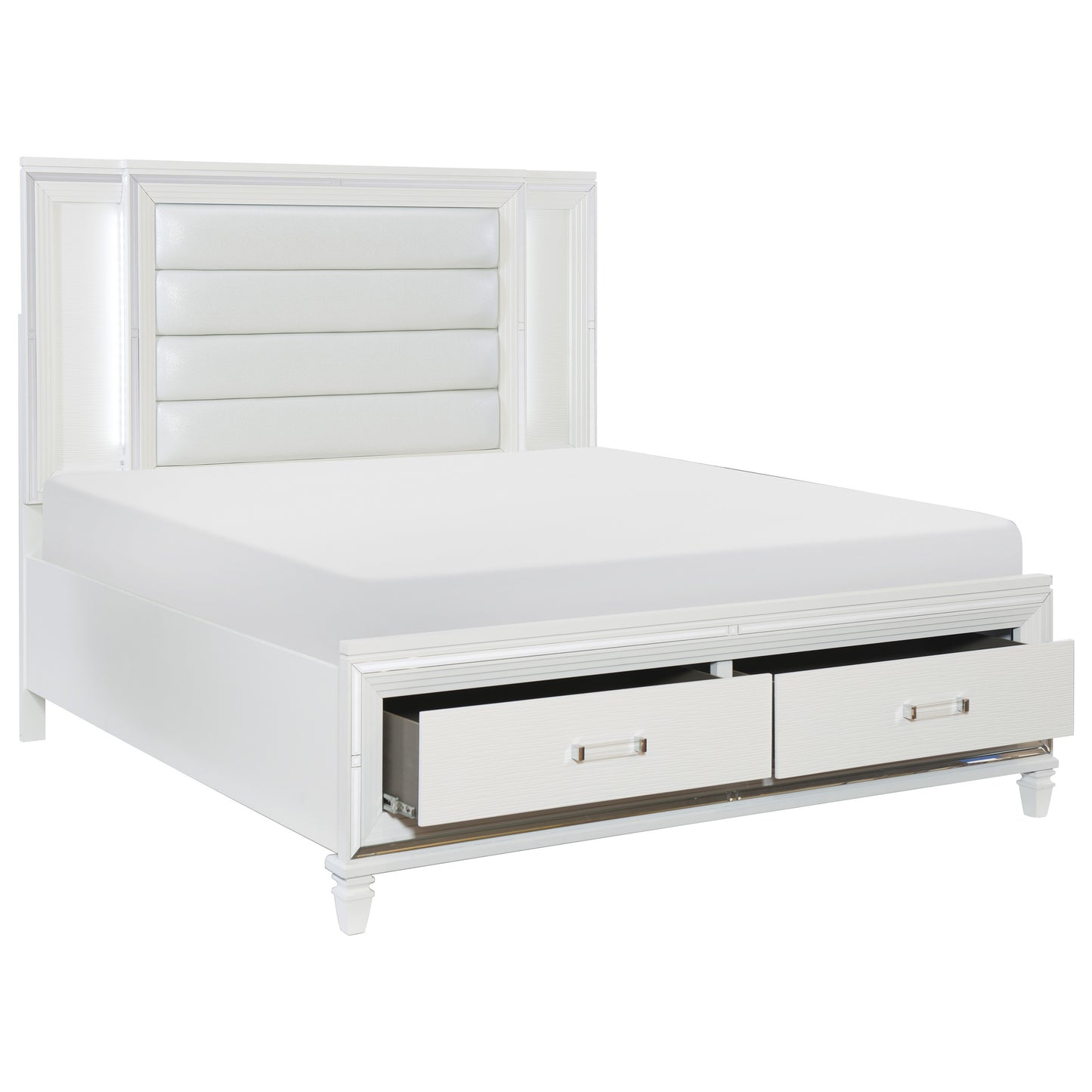 1616WK-1CK* - (3) California King Platform Bed with LED Lighting and Footboard Storage