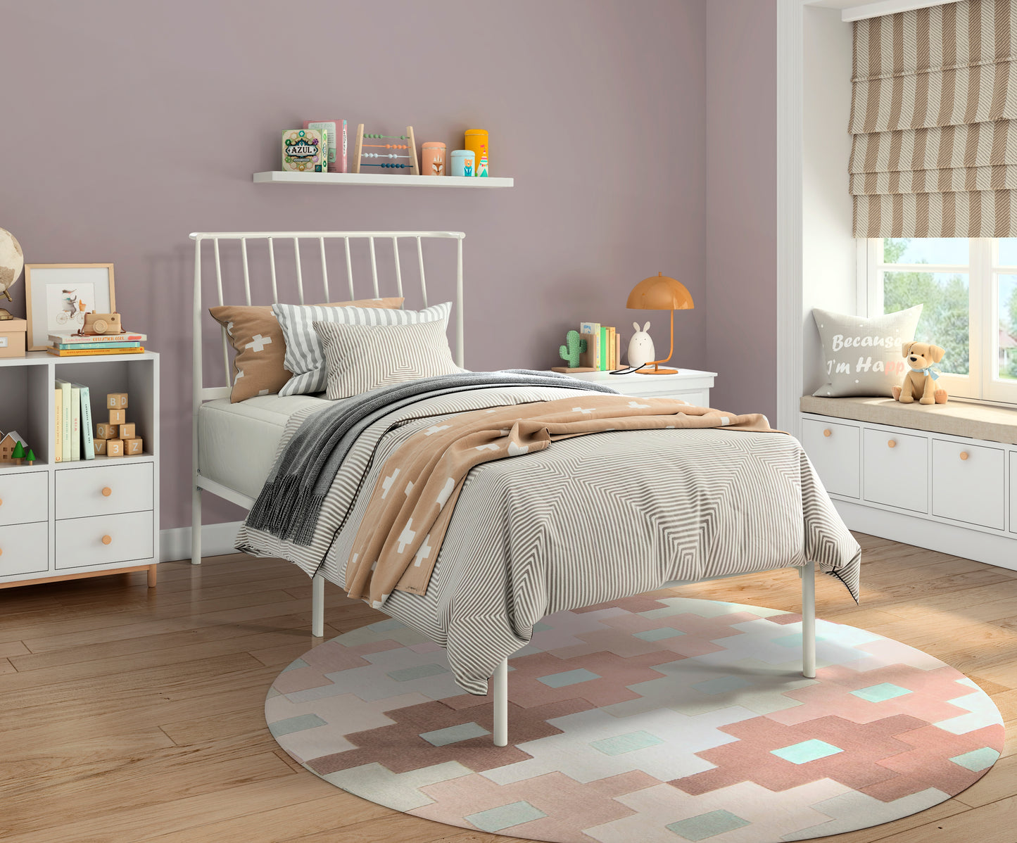 1630WHT-1 - Twin Platform Bed