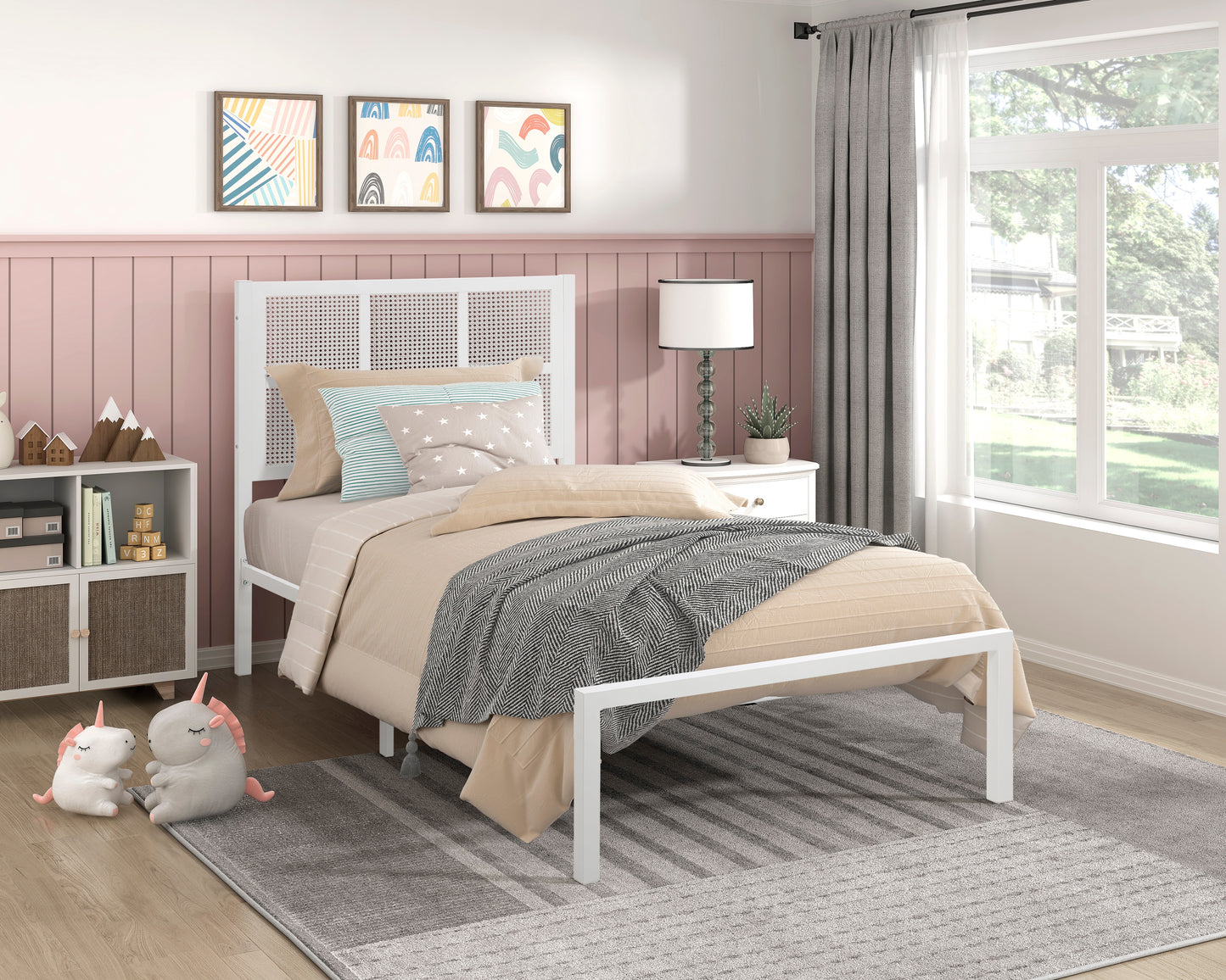 1635WHT-1 - Twin Platform Bed