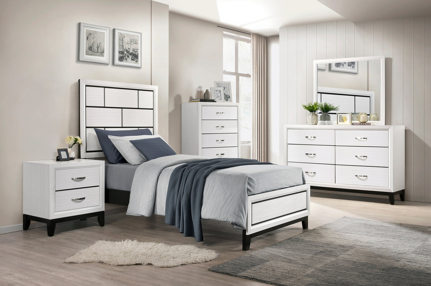 1645WHT-1* - (2) Twin Bed