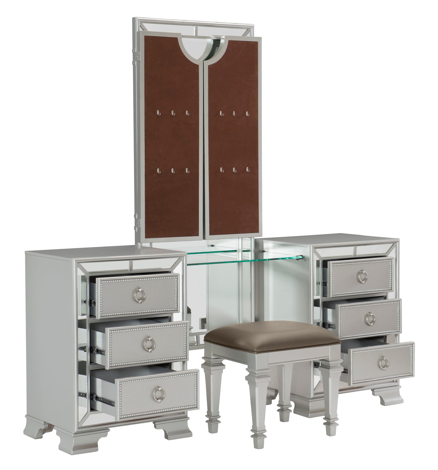 1646-15* - (3)Vanity Dresser with Mirror