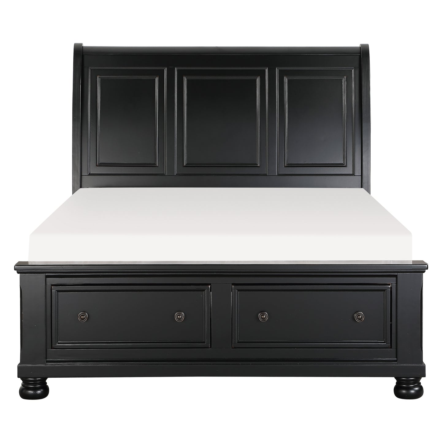 1714BK-1* - (3)Queen Sleigh Platform Bed with Footboard Storage