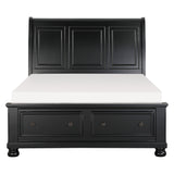 1714BK-1* - (3)Queen Sleigh Platform Bed with Footboard Storage