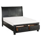 1714KBK-1EK* - (3)Eastern King Sleigh Platform Bed with Footboard Storage