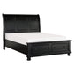1714BK-1* - (3)Queen Sleigh Platform Bed with Footboard Storage