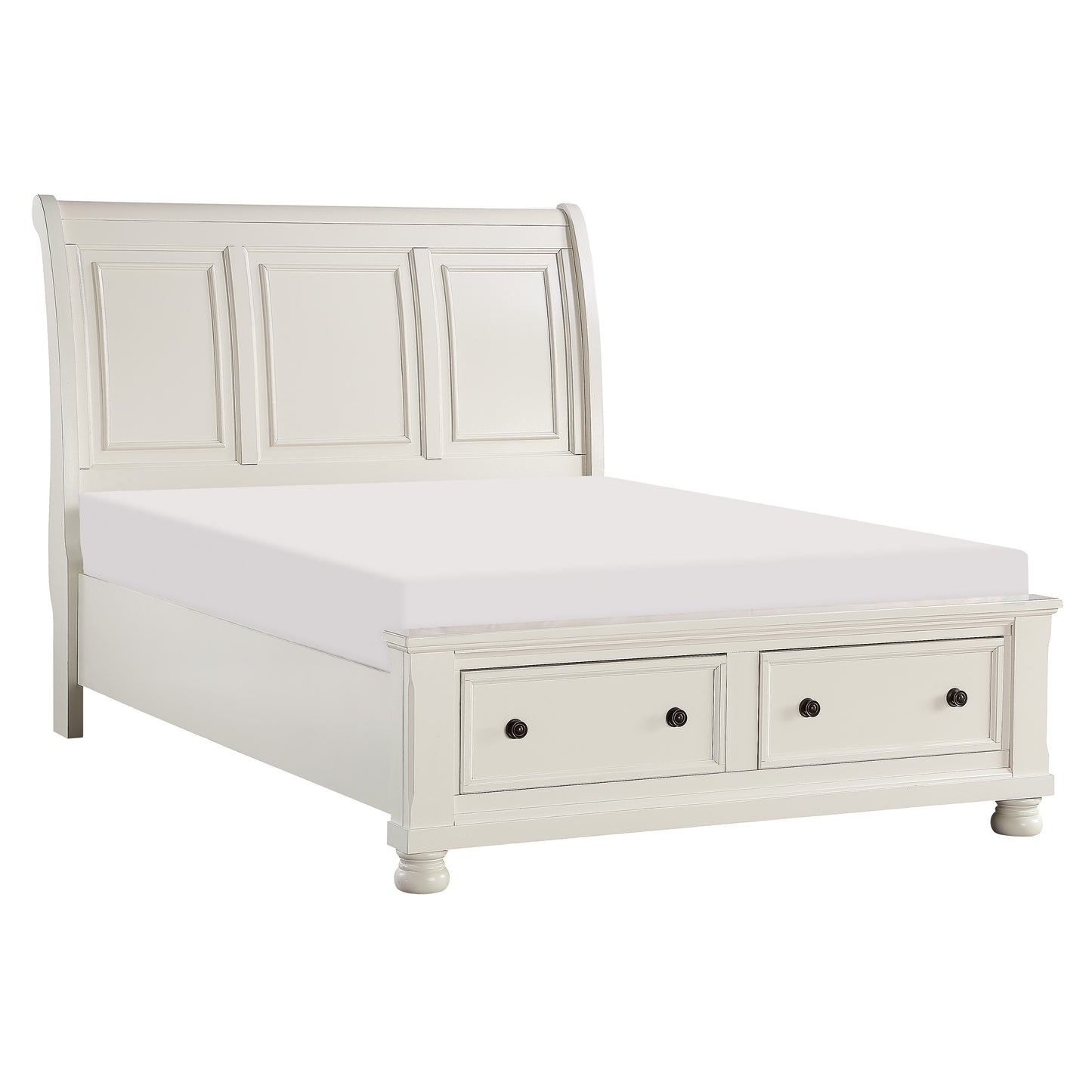 1714KW-1EK* - (3)Eastern King Sleigh Platform Bed with Footboard Storage
