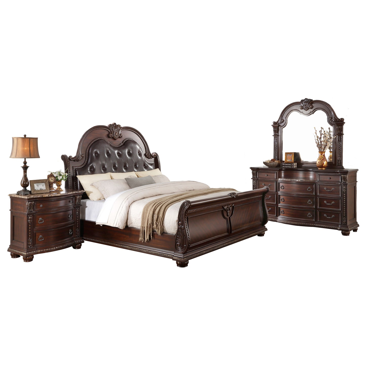 1757K-1CK* - (4)California King Sleigh Bed