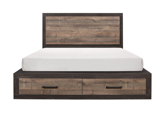 1762-1* - (3)Queen Platform Bed with Footboard Storage