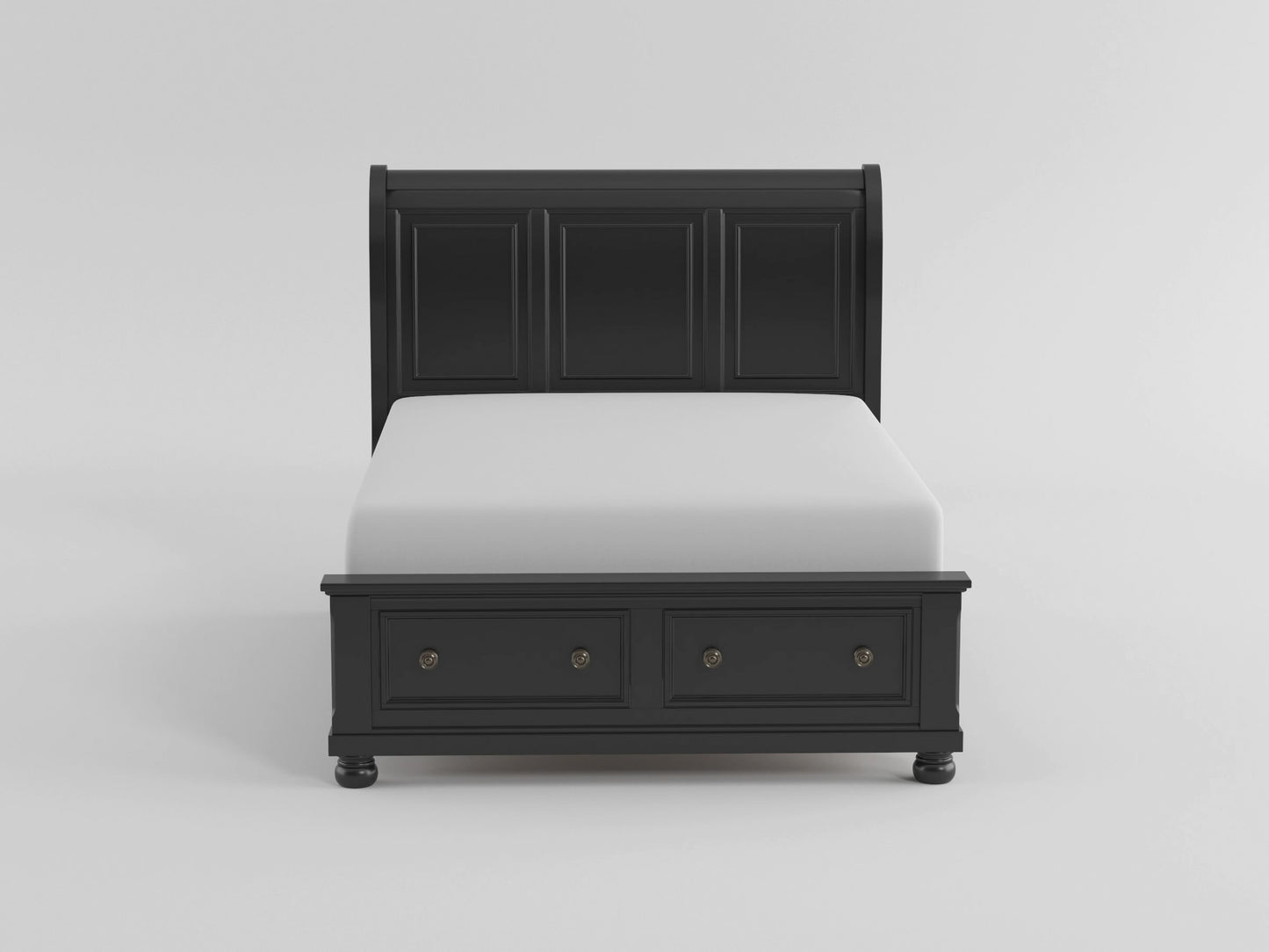 1714KW-1EK* - (3)Eastern King Sleigh Platform Bed with Footboard Storage
