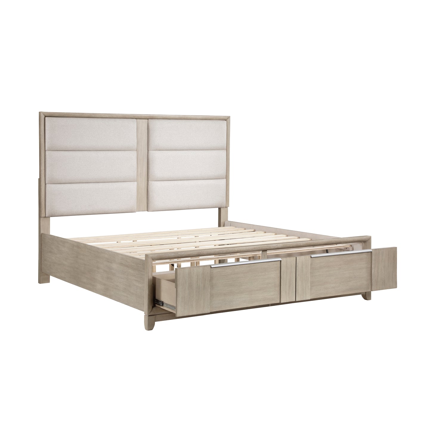 1820NK-1EK* - (3) Eastern King Platform Bed with Footboard Storage