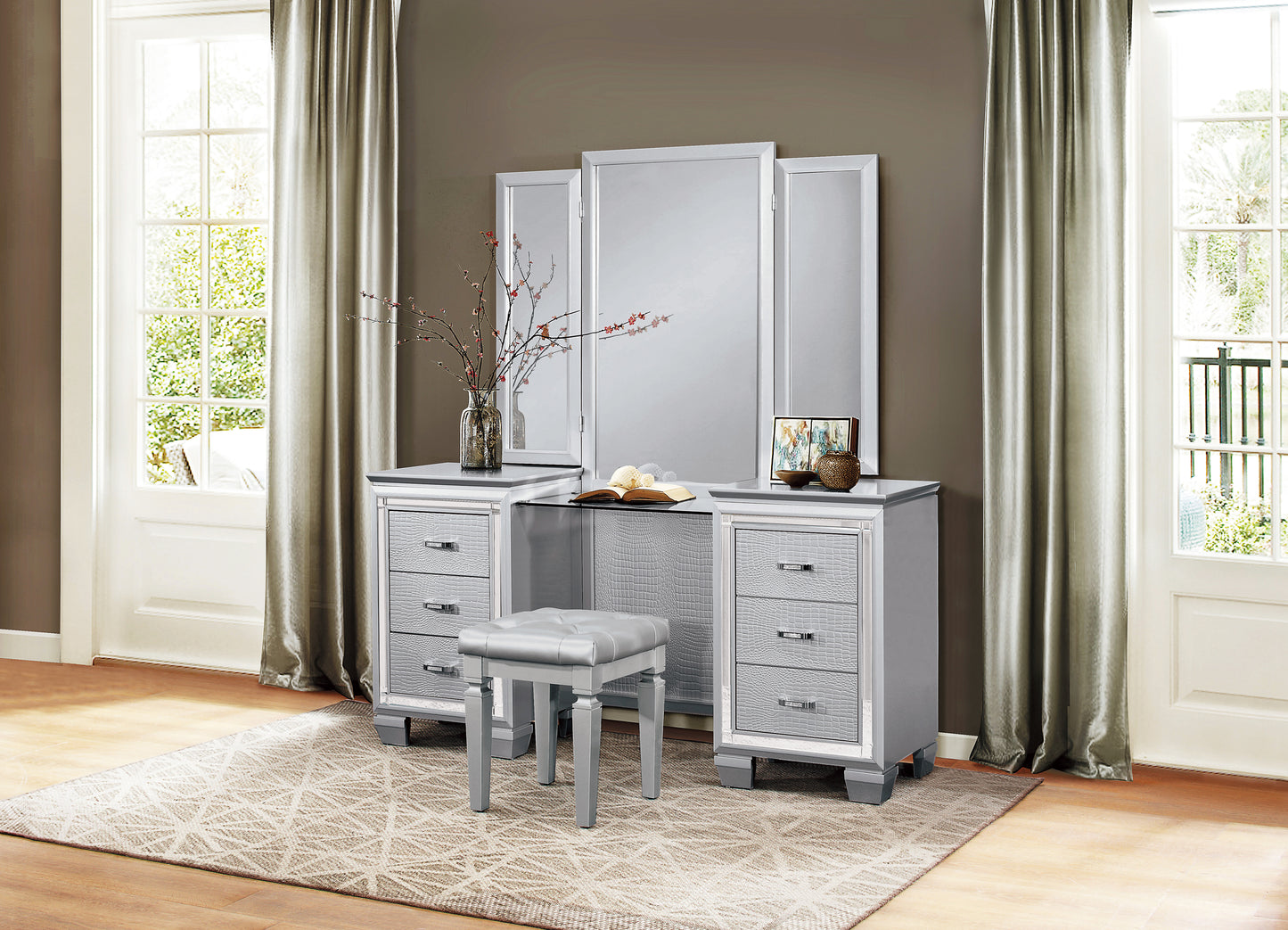 1916-15* - (3)Vanity Dresser with Mirror