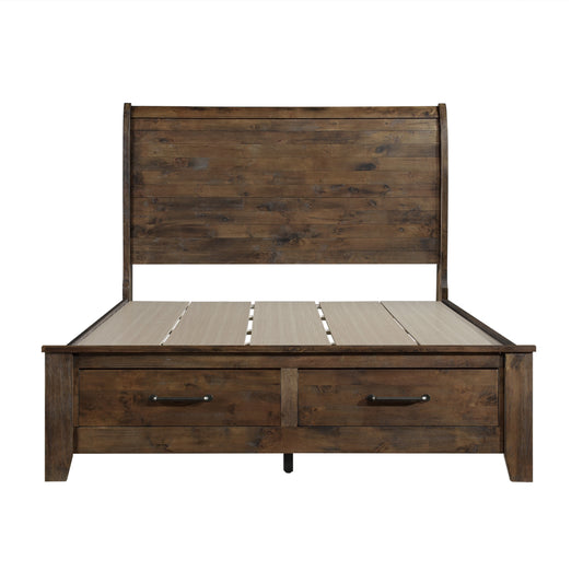 1957-1* - (3)Queen Sleigh Platform Bed with Footboard Storage