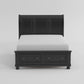 1714BK-1* - (3)Queen Sleigh Platform Bed with Footboard Storage