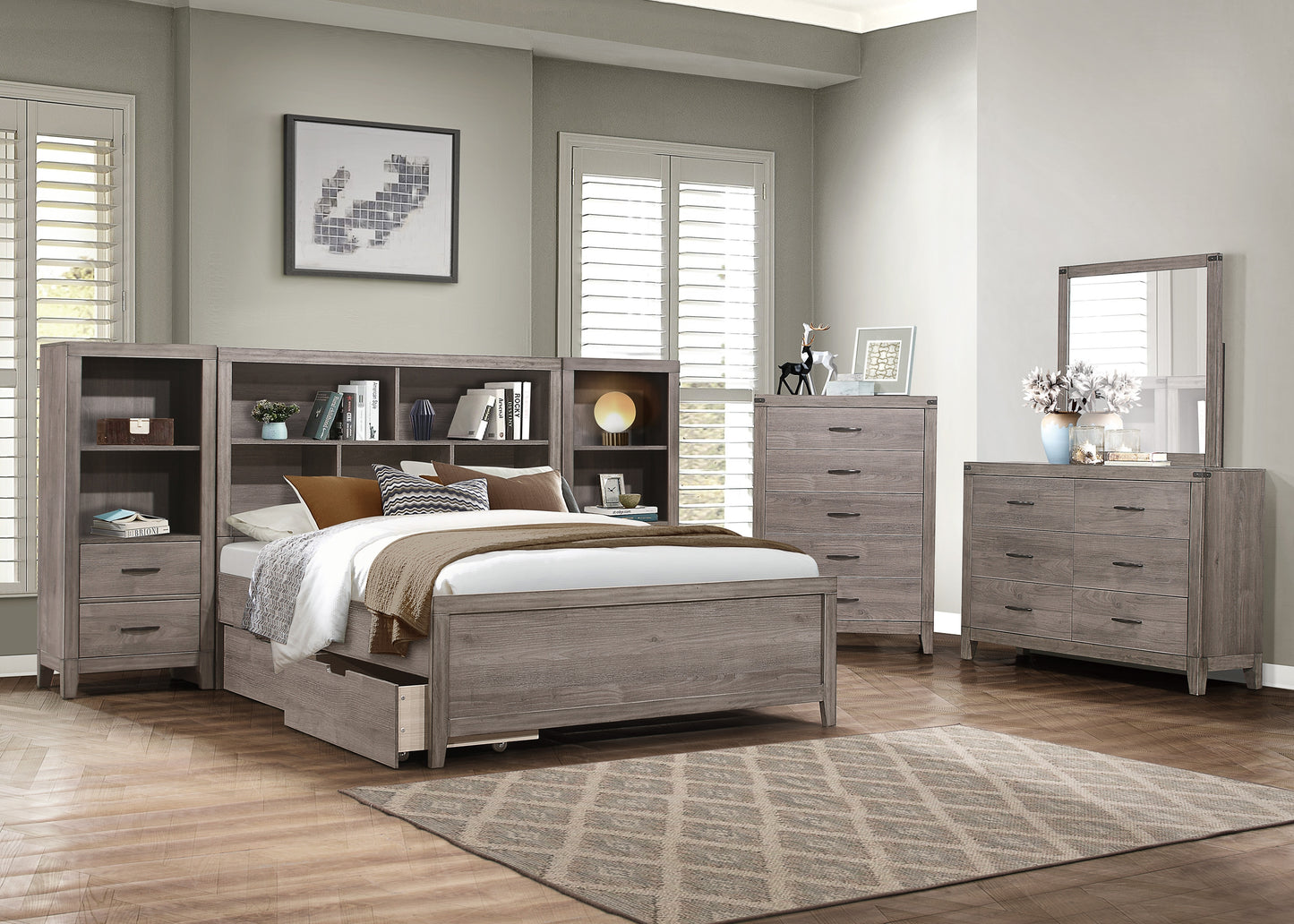 2042NB*WB - 3pc Set Queen Wall Bed (QB+2PNS)
