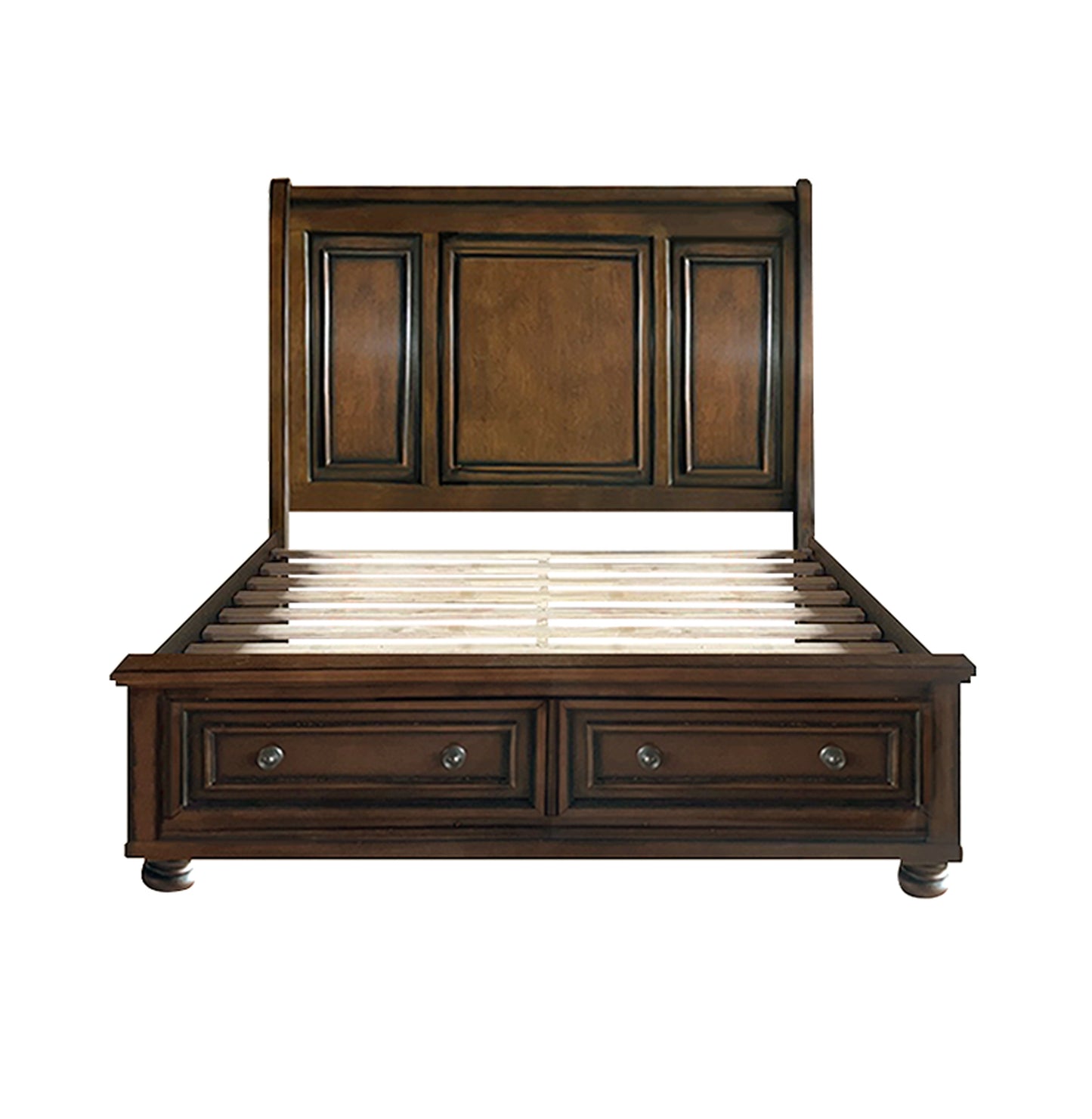2159-1* - (3)Queen Sleigh Platform Bed with Footboard Storage
