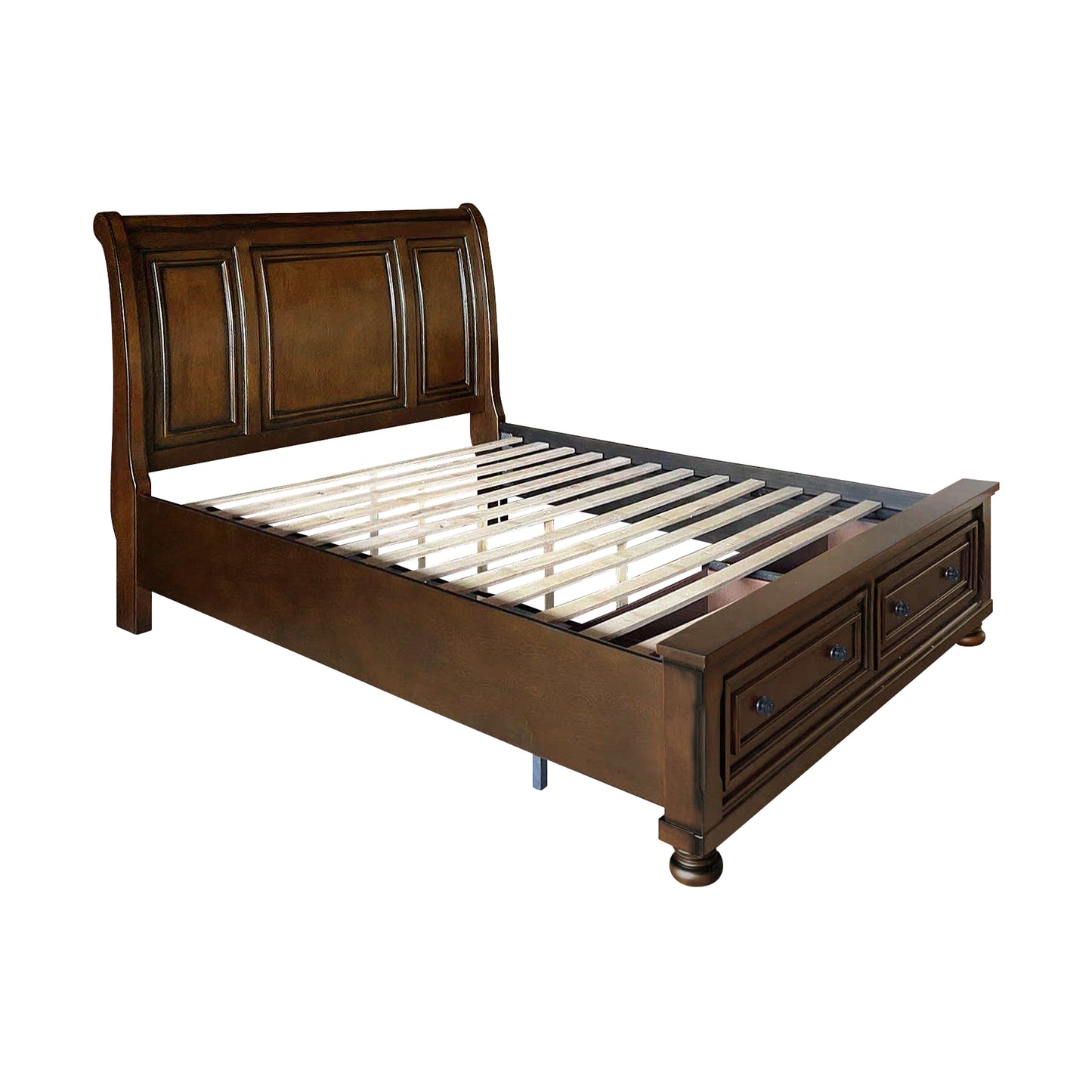 2159-1* - (3)Queen Sleigh Platform Bed with Footboard Storage