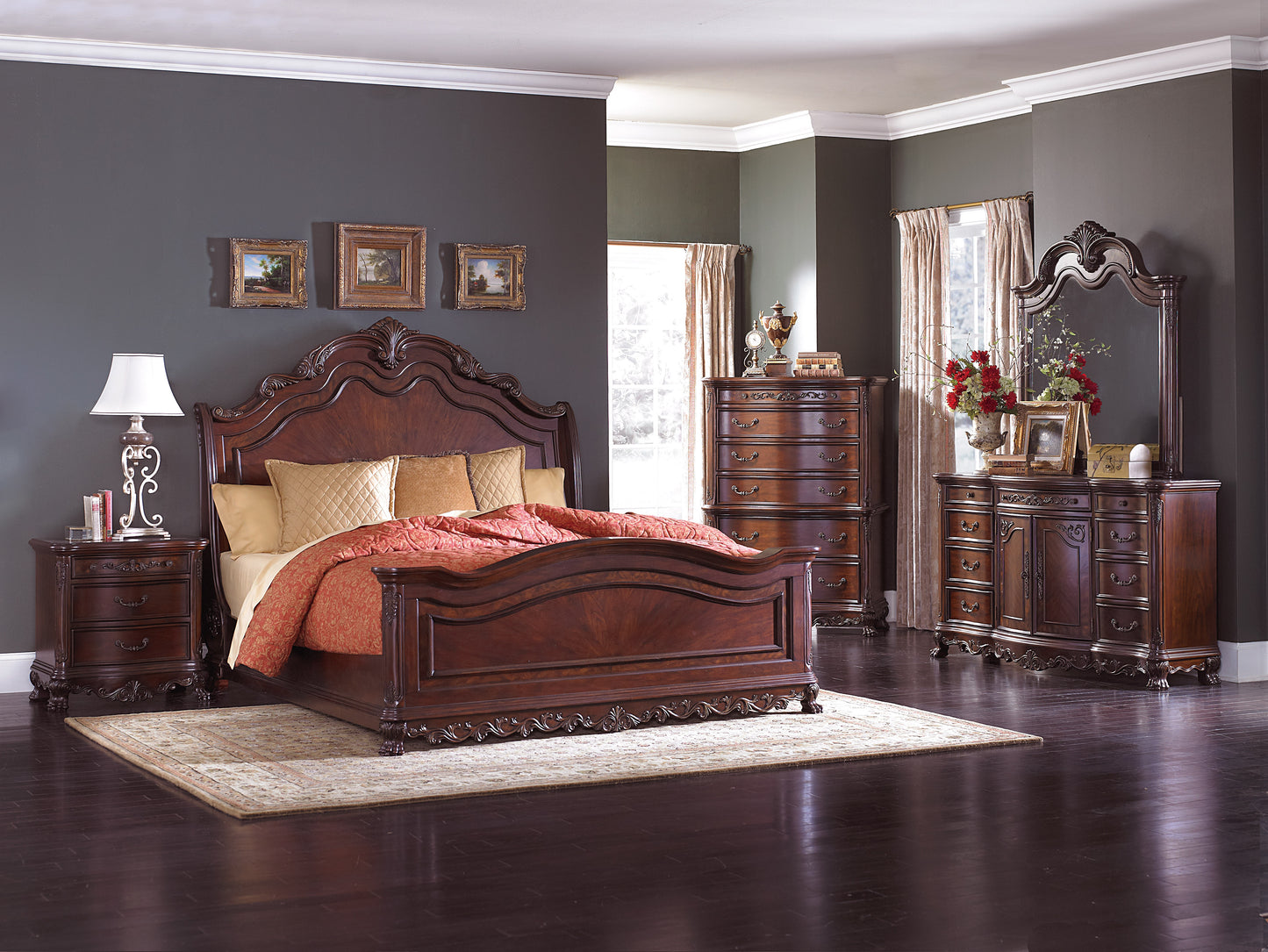 2243SL-1* - (3)Queen Sleigh Bed