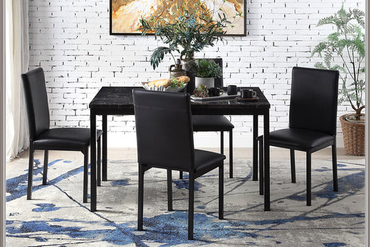 2601BK-48 - Dining Table, Faux Marble Top