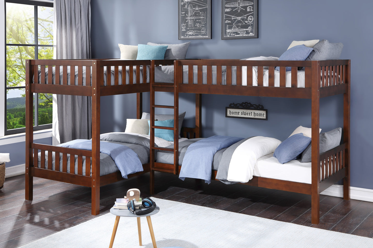 B2013CNDC-1* - (3) Corner Bunk Bed