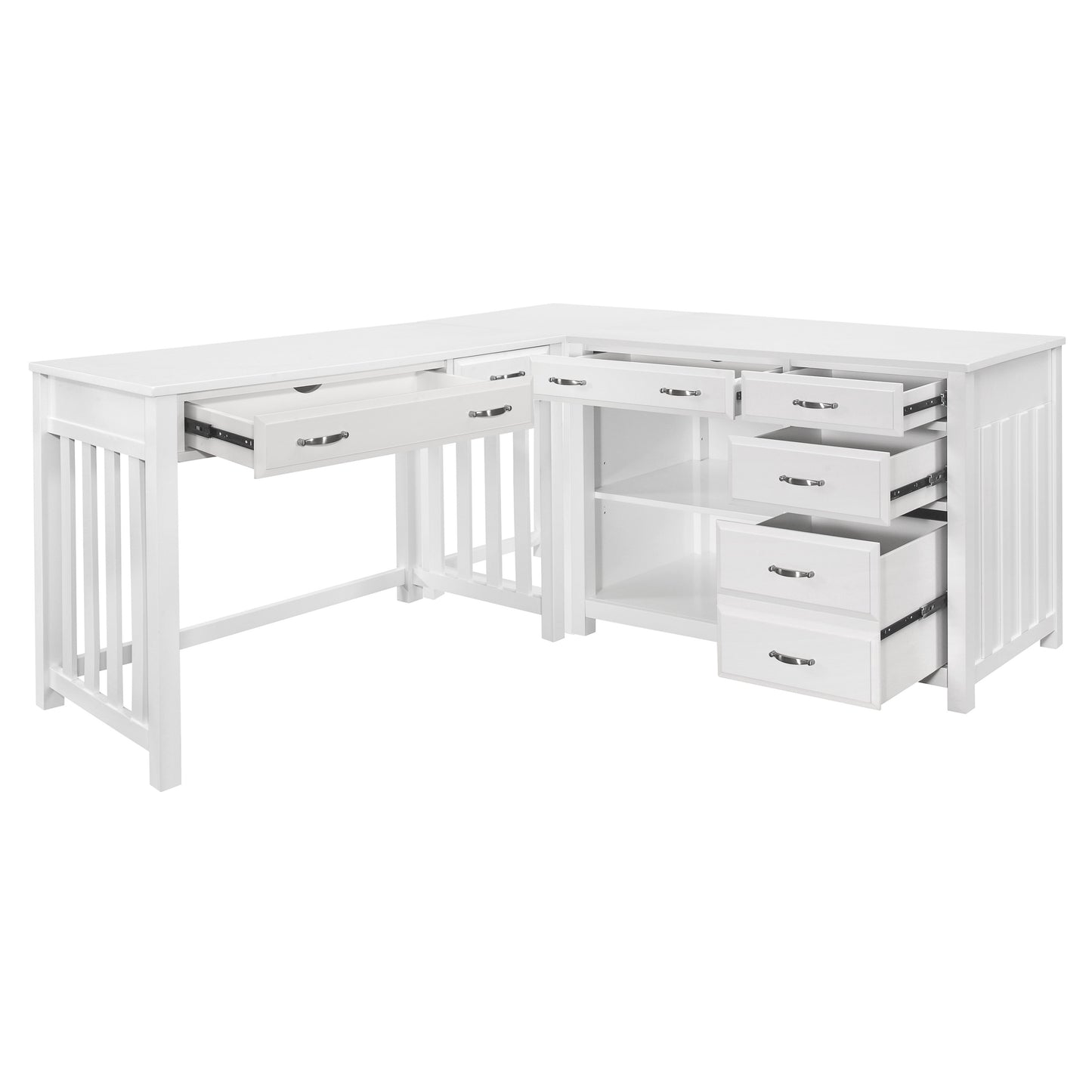 4522WH*3 - 3pc Corner Desk (Desk+Corner+Credenza)