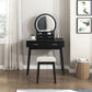 4565BK - Vanity Dresser with Mirror and Stool